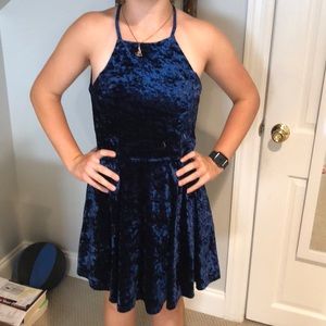 Lulus blue velvet dress